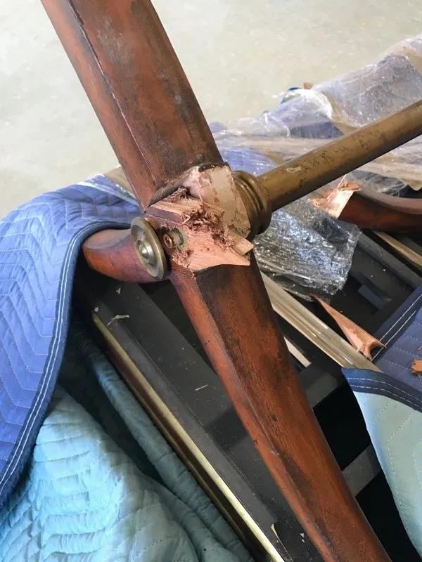 Office desk damage detail