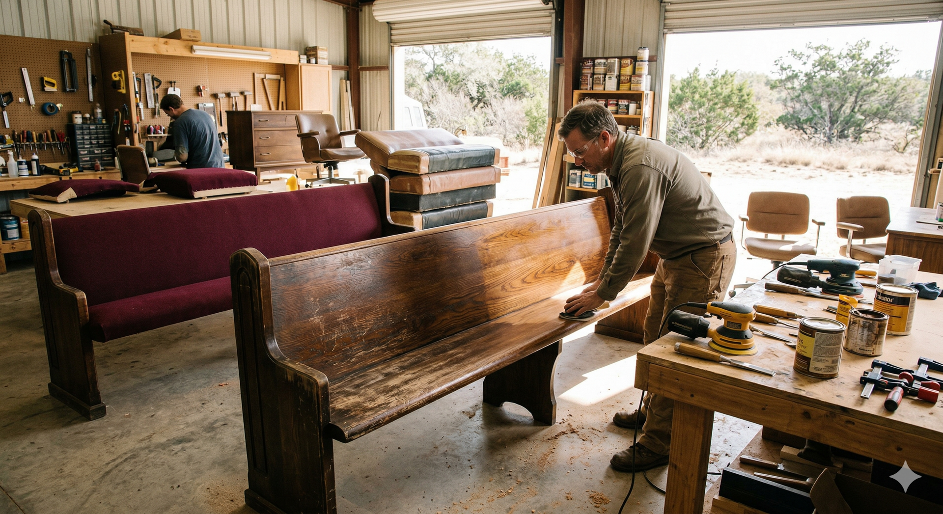 Church Pew Restoration & Commercial Furniture Services in Central Texas