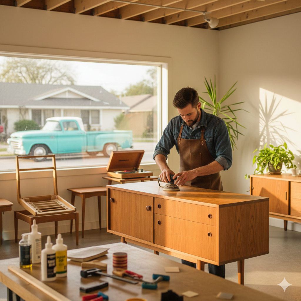 Mid-Century Modern Furniture Restoration in Austin, TX